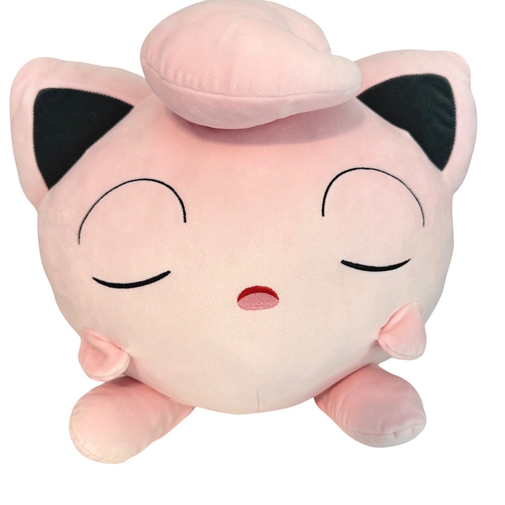 Jumbo Pokemon Jigglypuff Sleeping Plush Pink Stuffed Pillow Nintendo 2022 13"